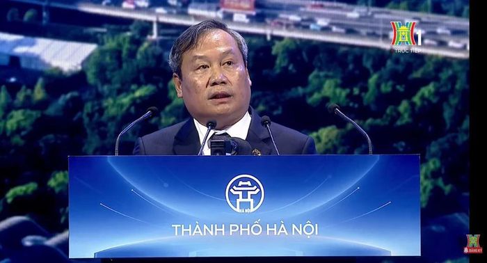 Chủ tịch UBND TP. Hà Nội Vũ Đại Thắng phát biểu tạo hội nghị.