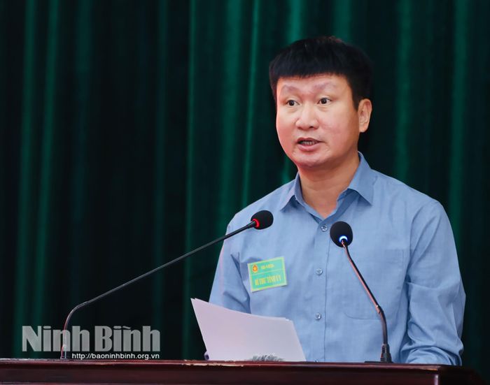 Đồng chí Bí thư Tỉnh ủy Trần Huy Tuấn phát biểu khai mạc diễn tập.