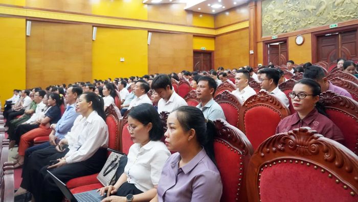 Đại biểu dự hội nghị tại điểm cầu tỉnh Quảng Trị - Ảnh: N.M