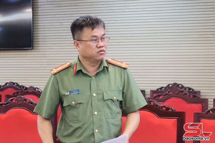 Đại diện Công an tỉnh phát biểu.