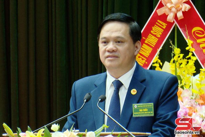 Đồng chí Nguyễn Mạnh Hùng, Ủy viên Ban Thường vụ Tỉnh ủy, Phó Chủ tịch Thường trực Ủy ban MTTQ Việt Nam tỉnh phát biểu tại đại hội.