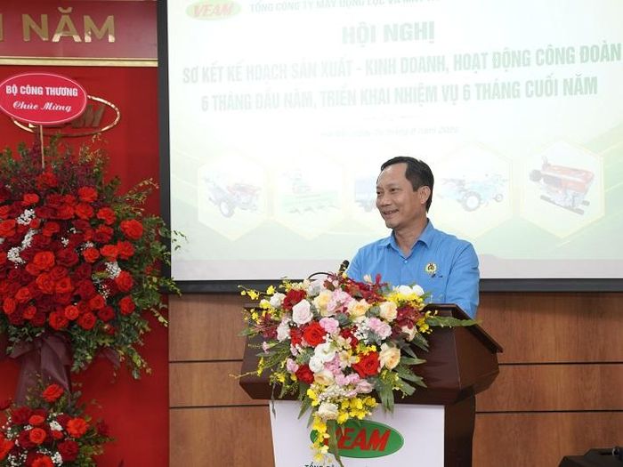 Ông Lê An Hải - Chủ tịch Công đoàn Công Thương Việt Nam ghi nhận những kết quả tích cực của Công đoàn VEAM trong 6 tháng đầu năm 2026