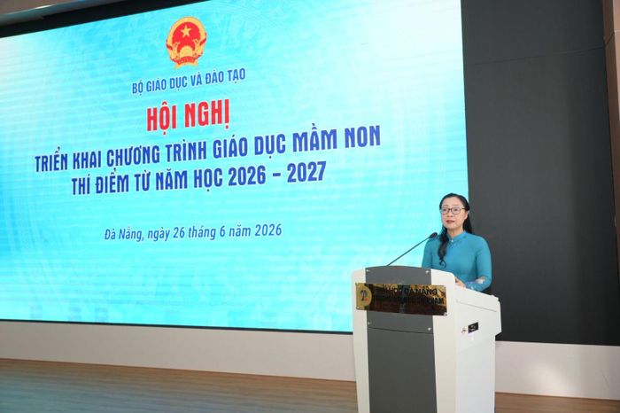 Thứ trưởng Nguyễn Thị Quyên Thanh phát biểu khai mạc hội nghị. Ảnh: Bộ GD-ĐT