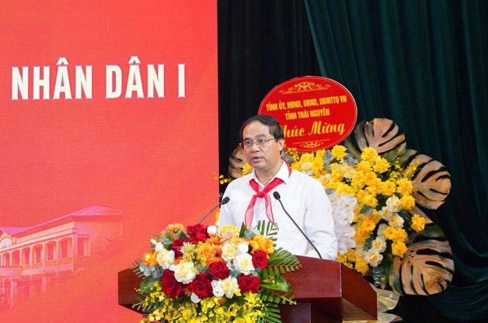 Bí thư Tỉnh ủy Thái Nguyên Trịnh Xuân Trường phát biểu tại buổi lễ