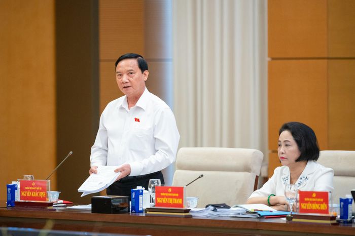 Phó Chủ tịch Quốc hội Nguyễn Khắc Định phát biểu