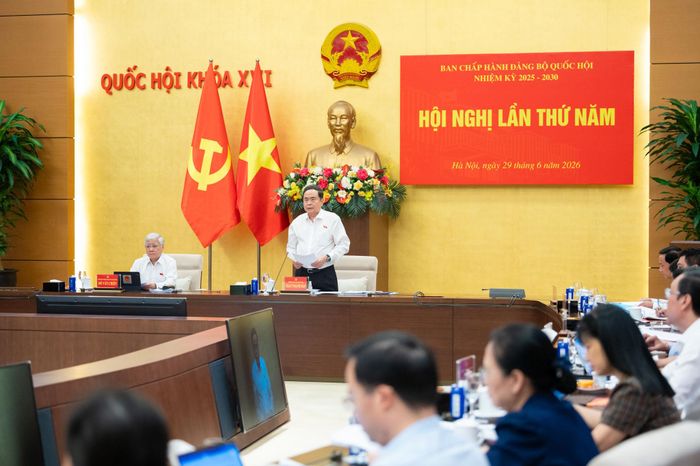 Bí thư Đảng ủy Quốc hội, Chủ tịch Quốc hội Trần Thanh Mẫn phát biểu tại Hội nghị