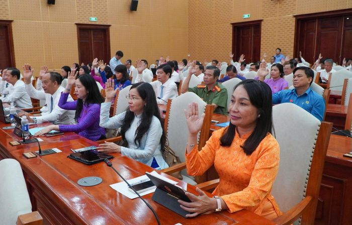 Các đại biểu biểu quyết thông qua nghị quyết