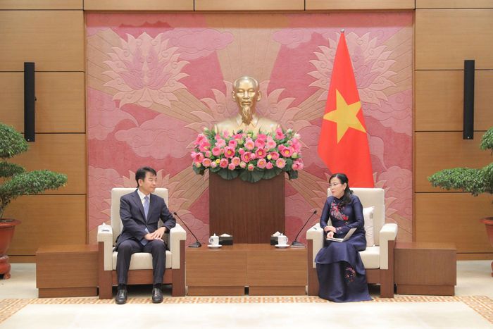 Chủ nhiệm Ủy ban Khoa học, Công nghệ và Môi trường Nguyễn Thanh Hải tiếp Chủ tịch Nhóm Nghị sĩ hữu nghị Hàn Quốc - Việt Nam Moon Jin Seog