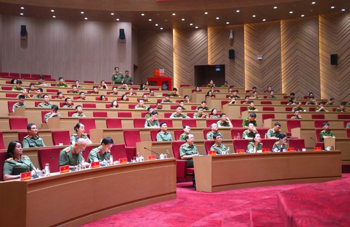 Các đại biểu dự hội nghị tại điểm cầu Ủy ban Kiểm tra Đảng ủy Công an Trung ương.