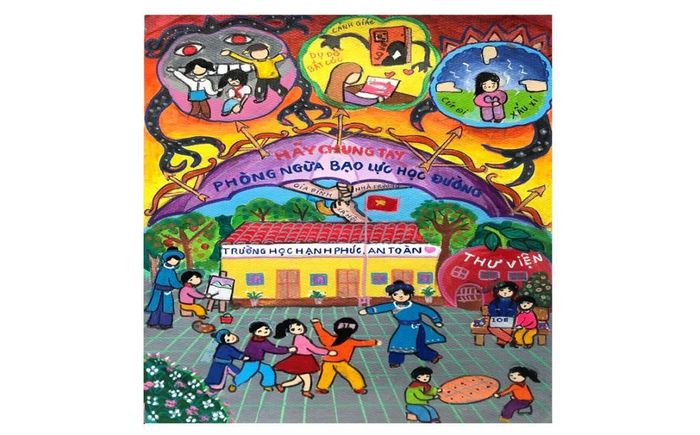 Tác phẩm vẽ của em Nguyễn Thanh Hà, Trường Tiểu học Trương Lương, xã Minh Tâm.