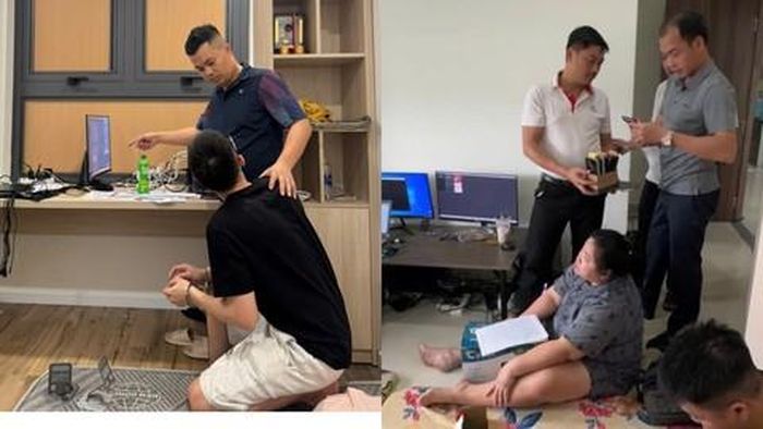 Các đối tượng bị bắt quả tang khi đang thực hiện hành vi phạm tội