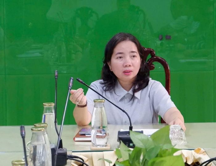  Bà Đặng Thị Thủy, Phó Giám đốc Sở Nông nghiệp và Môi trường tỉnh Đắk Lắk phát biểu tại buổi làm việc. 