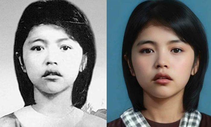 Ảnh Cô Sáu được phục dựng màu bởi một nhóm họa sĩ trẻ. Ảnh: Đoàn phim cung cấp