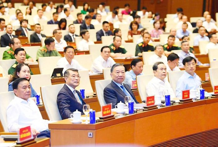 Tổng Bí thư, Chủ tịch nước Tô Lâm và các đồng chí lãnh đạo Đảng, Nhà nước dự hội nghị