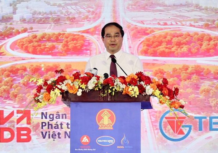 Ông Trịnh Xuân Trường, Bí thư Tỉnh ủy Thái Nguyên phát biểu tại buổi lễ - Ảnh: VGP/Thu Sa
