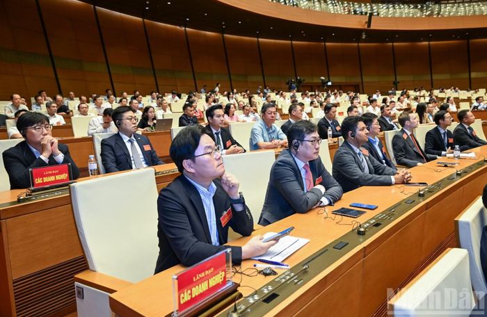Lãnh đạo các doanh nghiệp nước ngoài dự hội nghị. (Ảnh: DUY LINH)