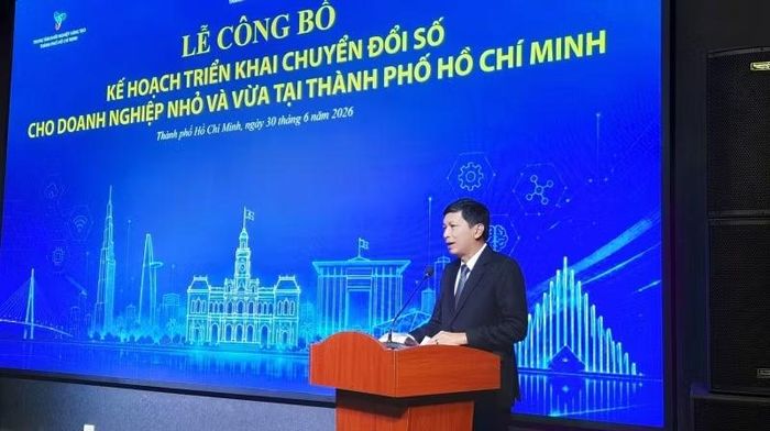 Ông Nguyễn Hữu Yên, Phó Giám đốc Sở Khoa học và Công nghệ Thành phố Hồ Chí Minh phát biểu tại sự kiện.