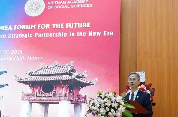 Tiến sĩ Phạm Xuân Thanh, Phó Chủ tịch Viện Hàn lâm Khoa học xã hội Việt Nam phát biểu tại Diễn đàn.
