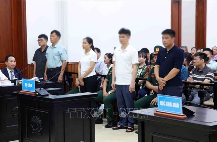 Các bị cáo tại phiên tòa. Ảnh: TTXVN