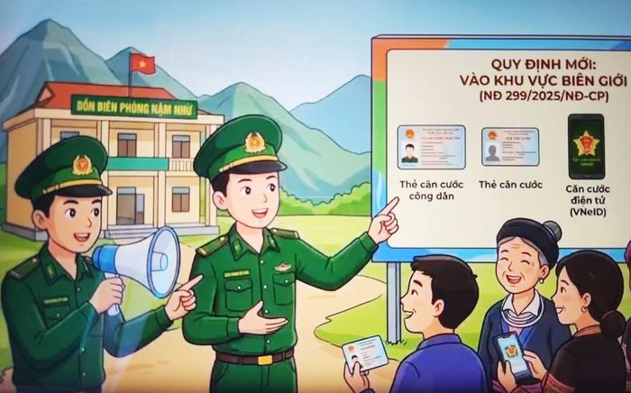 Video clip tuyên truyền nâng cao nhận thức pháp luật cho người dân khu vực biên giới do Đồn Biên phòng Nậm Nhừ thiết kế. Ảnh: Tạ Duy Thắng