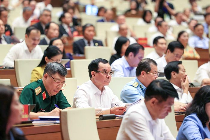 Các đại biểu dự hội nghị tại điểm cầu Nhà Quốc hội