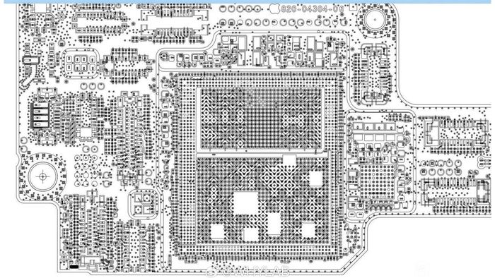 Sơ đồ bo mạch chủ và chip A20 của iPhone 18 Pro. Ảnh: WhyLab/Weibo