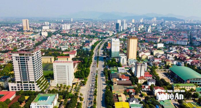 Một góc vùng đô thị các phường Trường Vinh, Vinh Lộc, tỉnh Nghệ An. Ảnh: Thành Duy