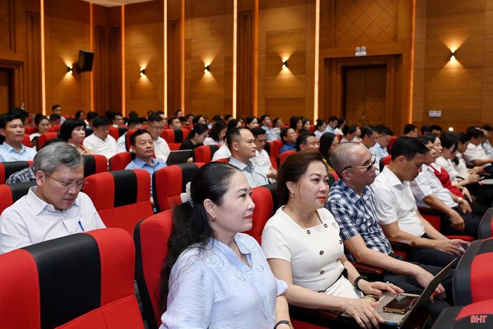 Đại biểu điểm cầu Hà Tĩnh.