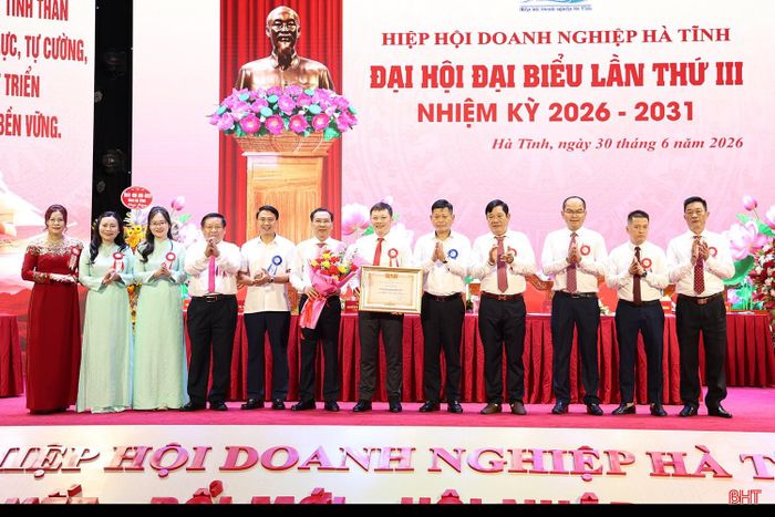 Liên đoàn Thương mại và Công nghiệp Việt Nam trao bằng khen cho Hiệp hội Doanh nghiệp tỉnh Hà Tĩnh.