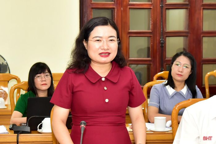 Phó Chủ tịch UBND tỉnh Nguyễn Thị Nguyệt phát biểu tại buổi làm việc.