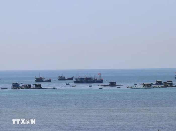 Nhiều địa phương ven biển ở Khánh Hòa đầu tư phát triển nhiều mô hình nuôi biển công nghệ cao. (Ảnh: Công Thử/TTXVN)