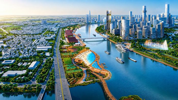 Phối cảnh dự án Công viên văn hóa Bến Nhà Rồng - Khánh Hội và cây xanh công cộng ven sông Sài Gòn. Ảnh Sở Xây dựng TP Hồ Chí Minh