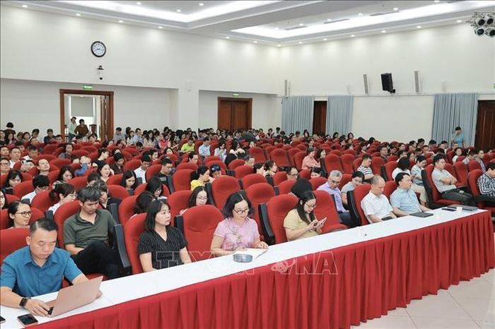 Cán bộ, đảng viên thuộc Đảng bộ Thông tấn xã Việt Nam tham dự Hội nghị. Ảnh: Minh Quyết/TTXVN