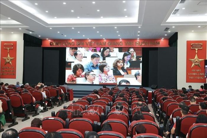 Cán bộ, đảng viên thuộc Đảng bộ Thông tấn xã Việt Nam tham dự Hội nghị. Ảnh: Minh Quyết/TTXVN