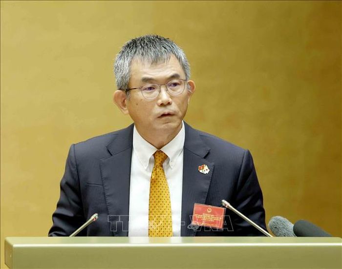 Ông Takuya Sahashi, Phó chủ tịch, Tập đoàn Mitsubishi Corporation tại Việt Nam tham luận tại hội nghị. Ảnh: Phương Hoa/TTXVN