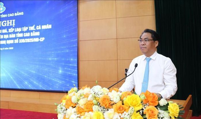 Bí thư Tỉnh ủy Cao Bằng Phan Thăng An phát biểu.