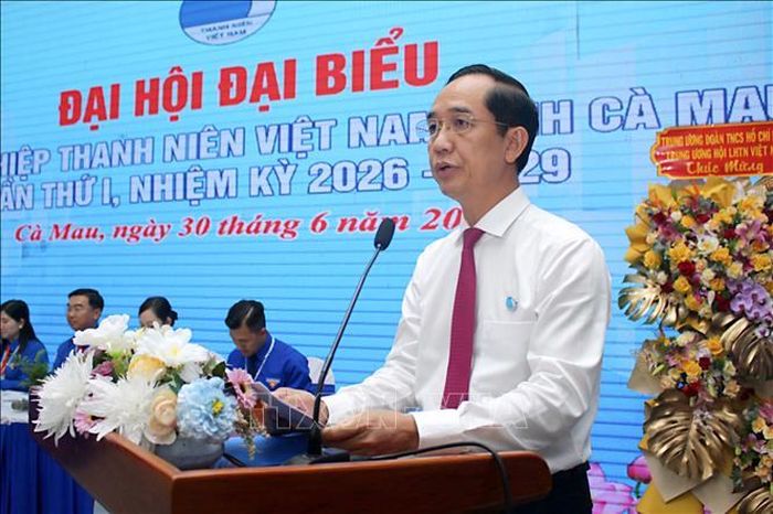 Phó Bí thư Tỉnh ủy Cà Mau Hồ Thanh Thủy phát biểu chỉ đạo tại Đại hội.