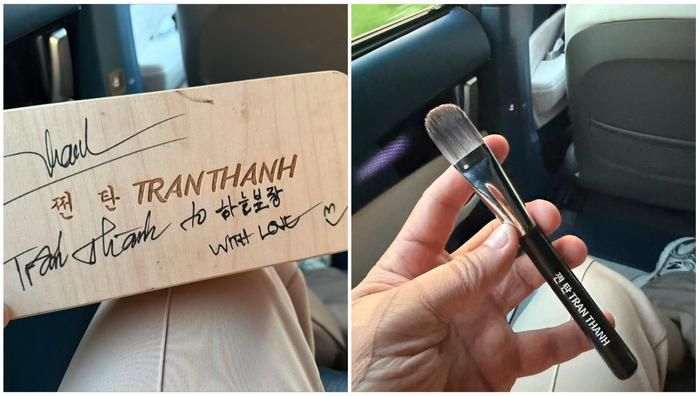 Trấn Thành chia sẻ món quà đặc biệt từ đoàn phim Hàn Quốc dành riêng cho anh (Ảnh: FBNV).