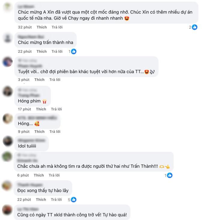 Phản ứng khán giả bên dưới bài đăng của Trấn Thành (Ảnh: Chụp màn hình).