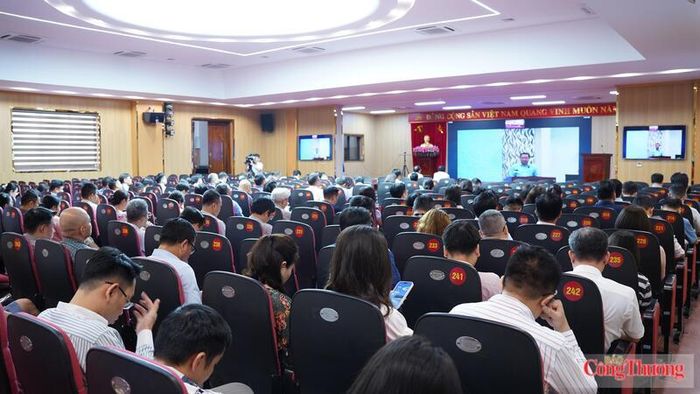 Quang cảnh hội nghị tại điểm cầu Bộ Công Thương - Ảnh: Nguyên Thảo
