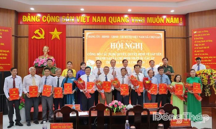 Xã Chợ Gạo sắp xếp từ 18 ấp thành 13 ấp mới, giảm 5 ấp so với trước khi sắp xếp.
