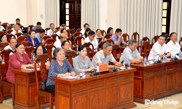Các đại biểu tham dự tại điểm cầu tỉnh Đồng Tháp. 