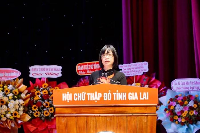  Phó Chủ tịch UBND tỉnh Nguyễn Thị Thanh Lịch phát biểu chỉ đạo tại Đại hội. Ảnh: Nguyễn Muội 
