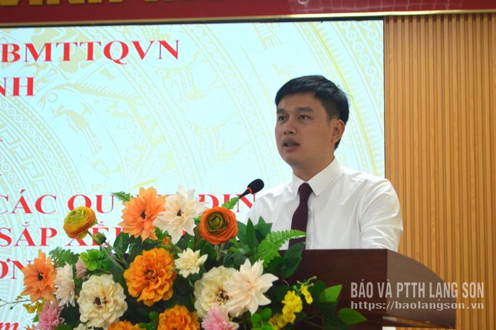 Bí thư Đảng ủy phường Tam Thanh phát biểu tại hội nghị
