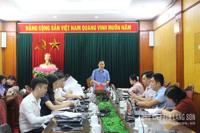 Lãnh đạo Ban Kinh tế - Ngân sách HĐND tỉnh phát biểu kết luận cuộc họp thẩm tra