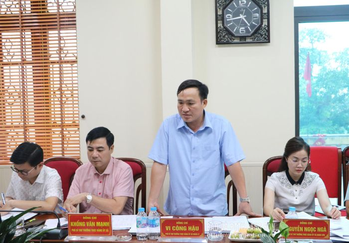 Lãnh đạo Đảng ủy xã Nhân Lý phát biểu tại buổi kiểm tra