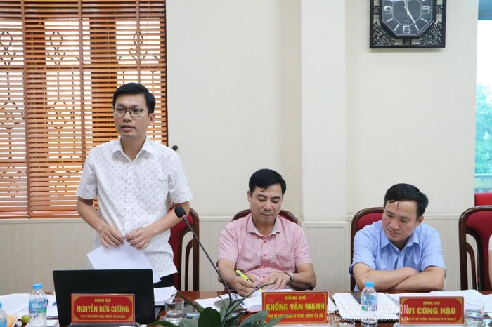 Lãnh đạo Đảng ủy xã Chi Lăng phát biểu tại buổi kiểm tra
