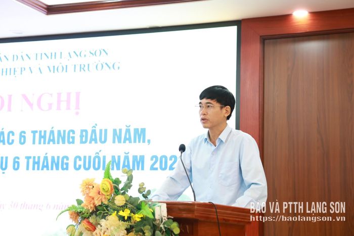 Lãnh đạo Phòng Phát triển nông thôn phát biểu tại hội nghị