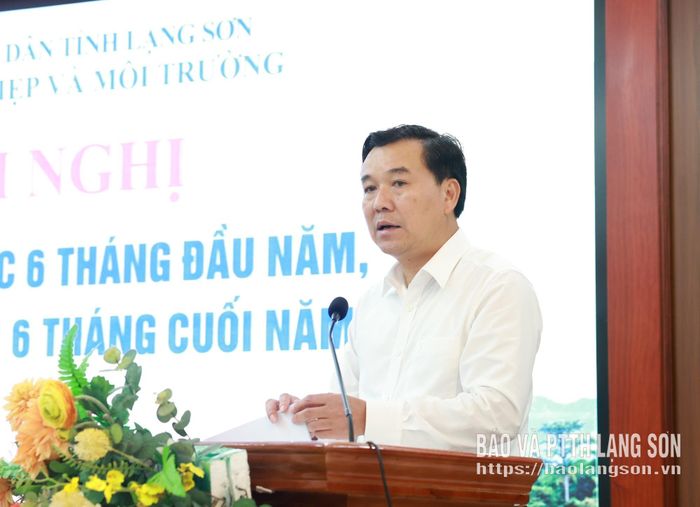Đồng chí Giám đốc Sở NN&amp;MT phát biểu tại hội nghị