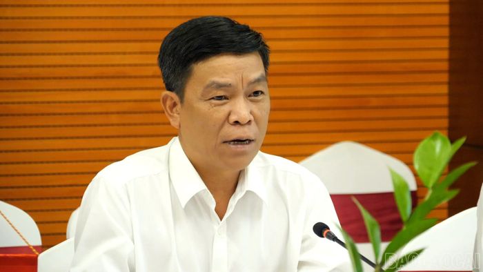 Ông Nguyễn Thái Bình - Phó Giám đốc Sở Nông nghiệp và Môi trường phát biểu tại buổi làm việc.